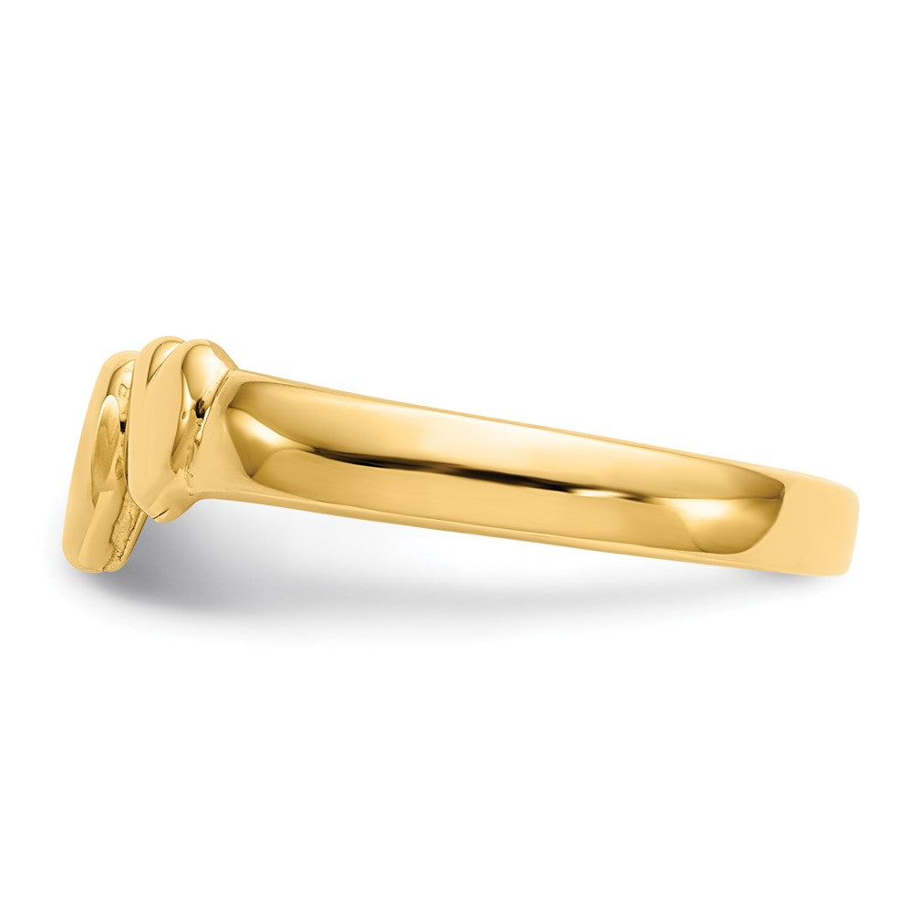 14K Gold Poliert Aneinandergefügte Herzen Ring