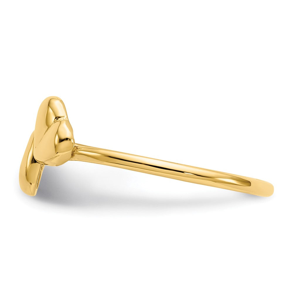 14K Gelbgold Ring mit polierten Herzen