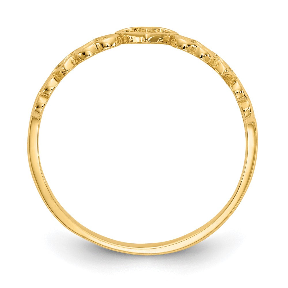 14K Gelbgold Ring mit Herzen