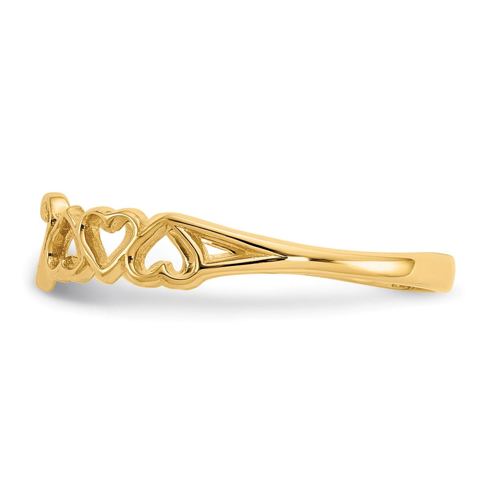 14K Gelbgold Ring mit Herzen