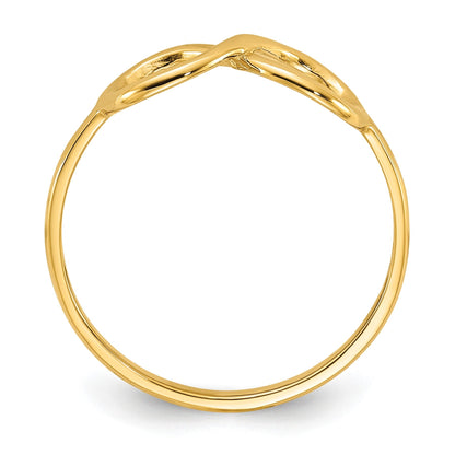 14K Gelbgold Ring mit Infinity-Symbol, poliert
