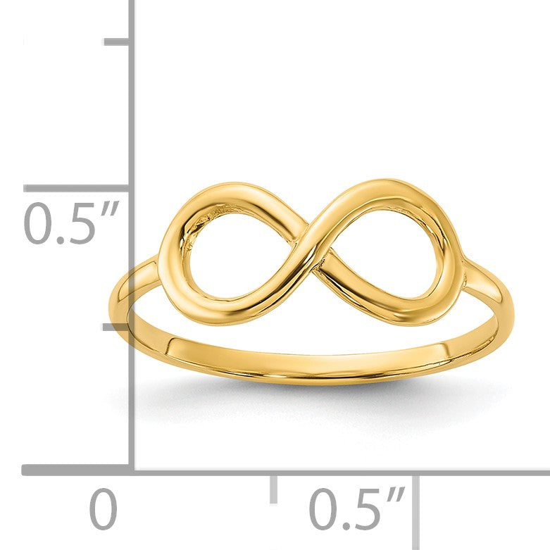 14K Gelbgold Ring mit Infinity-Symbol, poliert