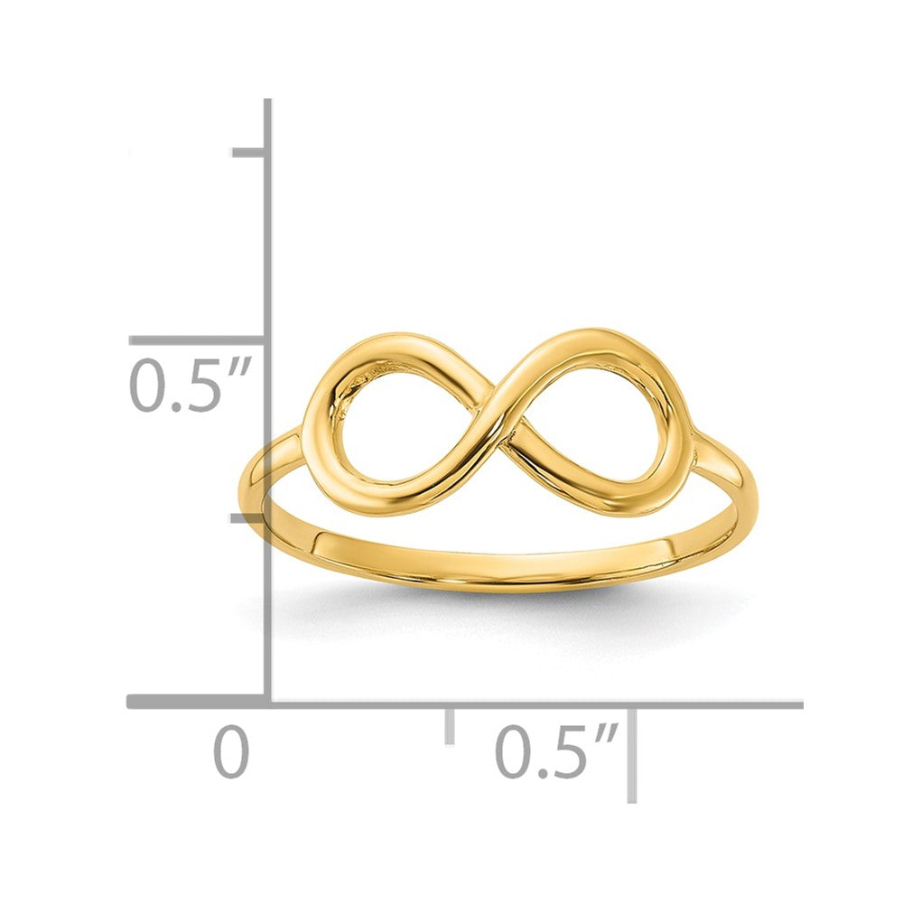 14K Gelbgold Ring mit Infinity-Symbol, poliert