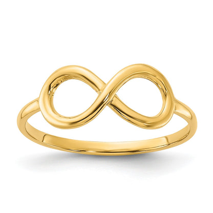 14K Gelbgold Ring mit Infinity-Symbol, poliert