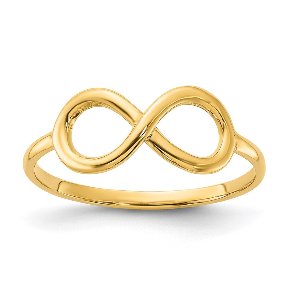 14K Gelbgold Ring mit Infinity-Symbol, poliert