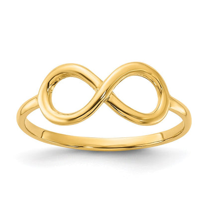 14K Gelbgold Ring mit Infinity-Symbol, poliert