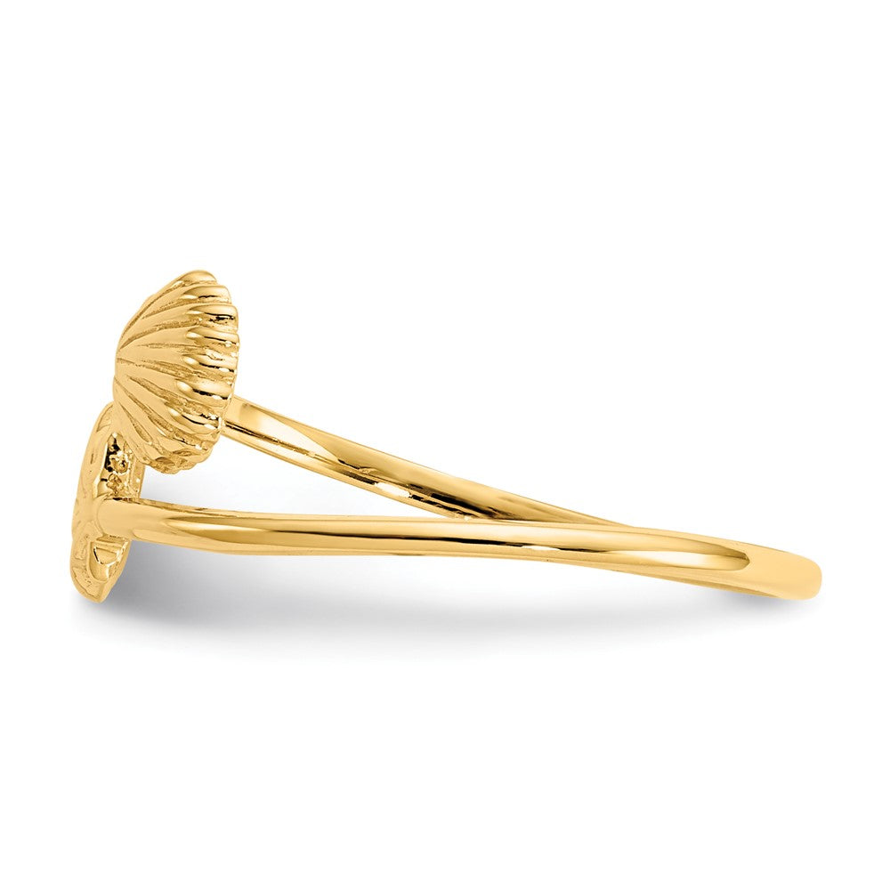 14K Gelbgold Poliert Muscheln Ring
