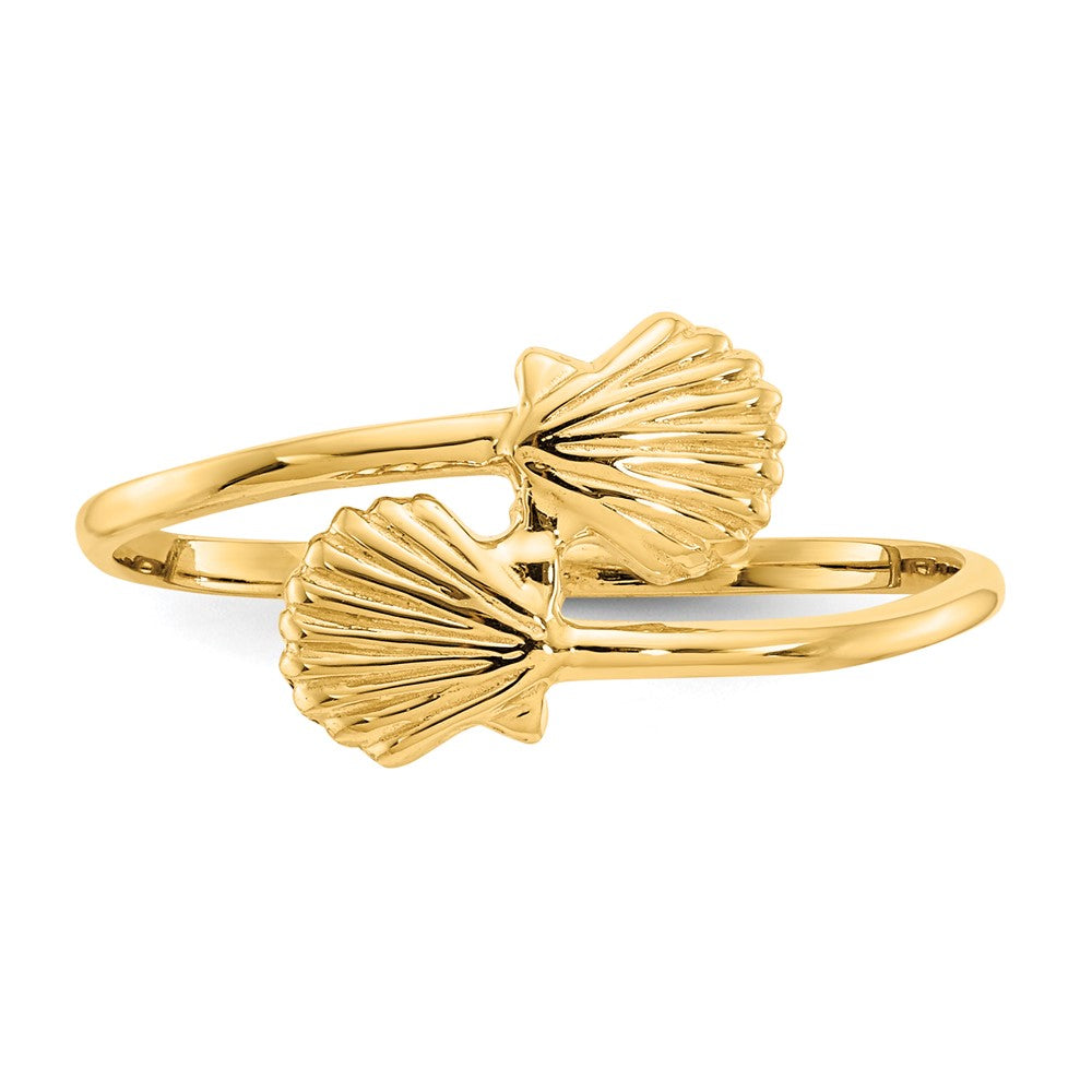 14K Gelbgold Poliert Muscheln Ring