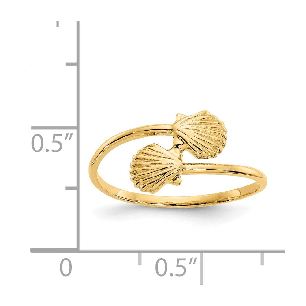 14K Gelbgold Poliert Muscheln Ring