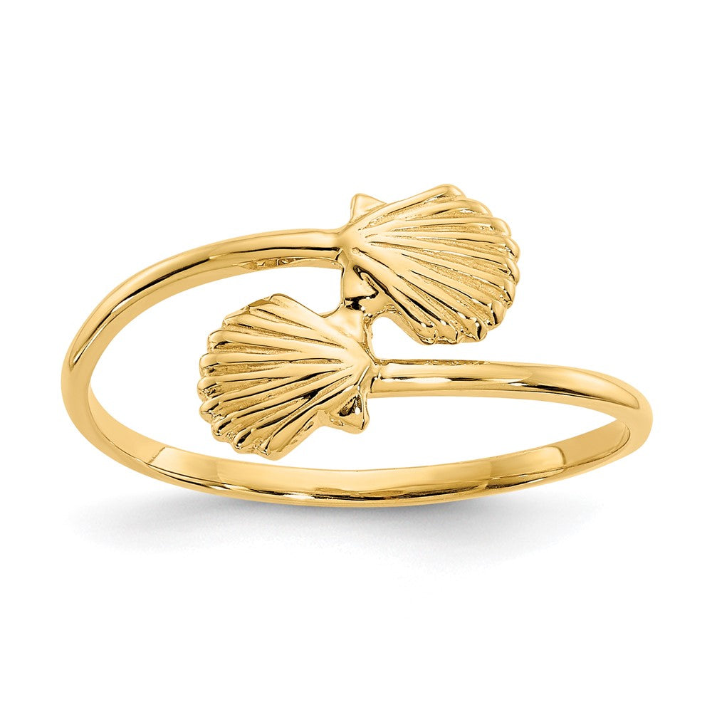 14K Gelbgold Poliert Muscheln Ring
