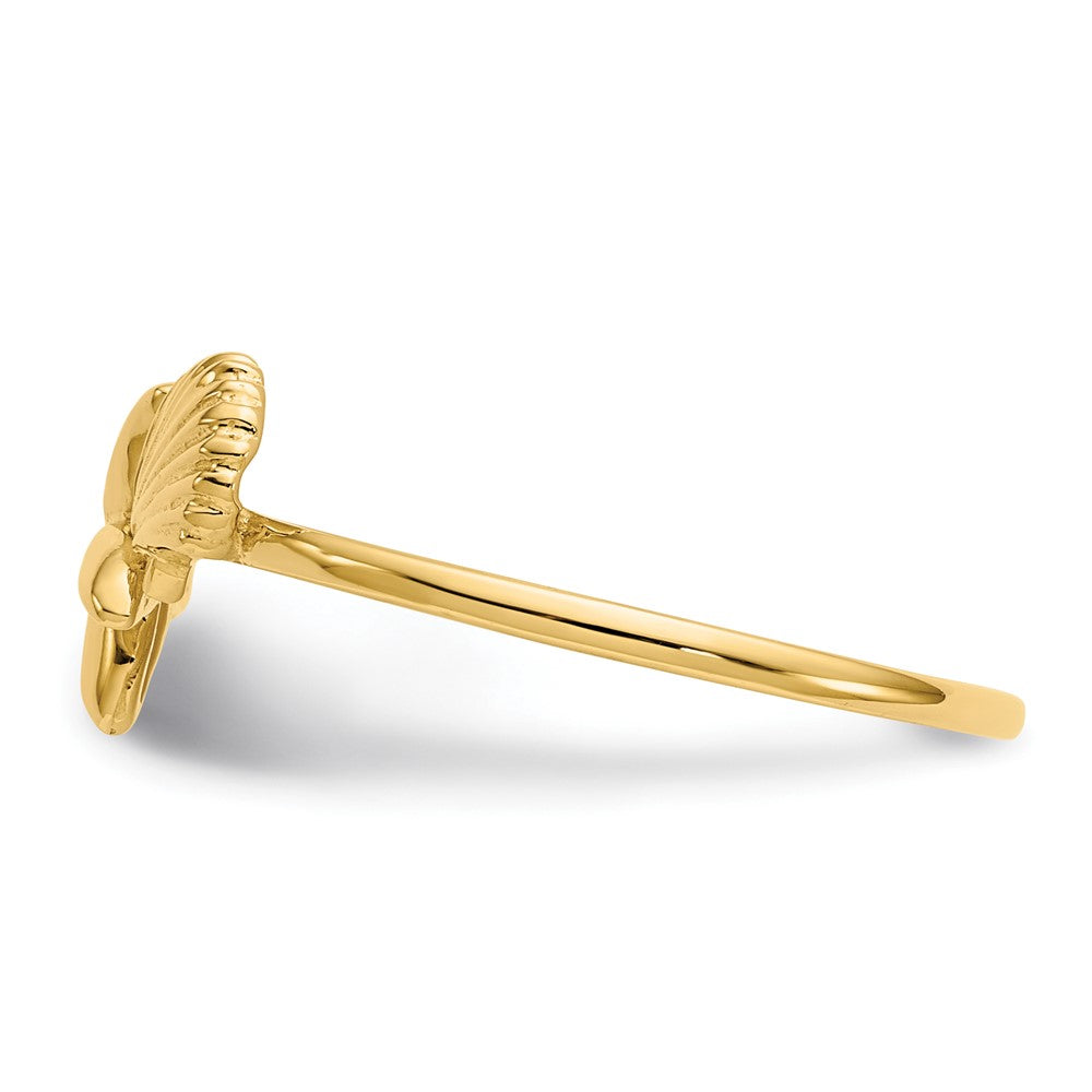 14K Gelbgold Ring mit poliertem Muschel- und Seesternmotiv