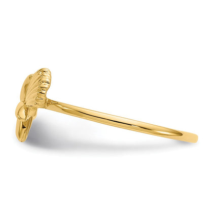 14K Gelbgold Ring mit poliertem Muschel- und Seesternmotiv