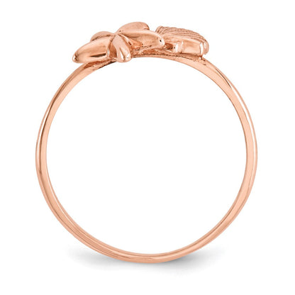 14K Roségold Ring mit Muschel- und Seestern-Motiv, poliert