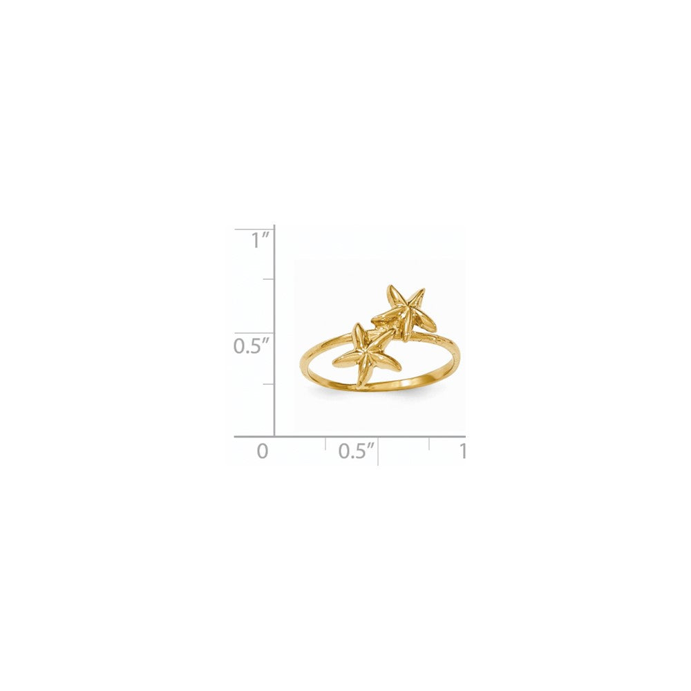 14K Gelbgold Poliert Seestern-Ring