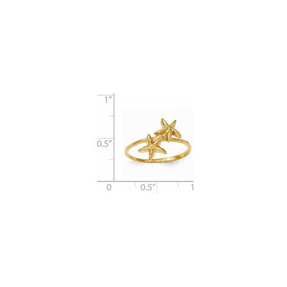 14K Gelbgold Poliert Seestern-Ring