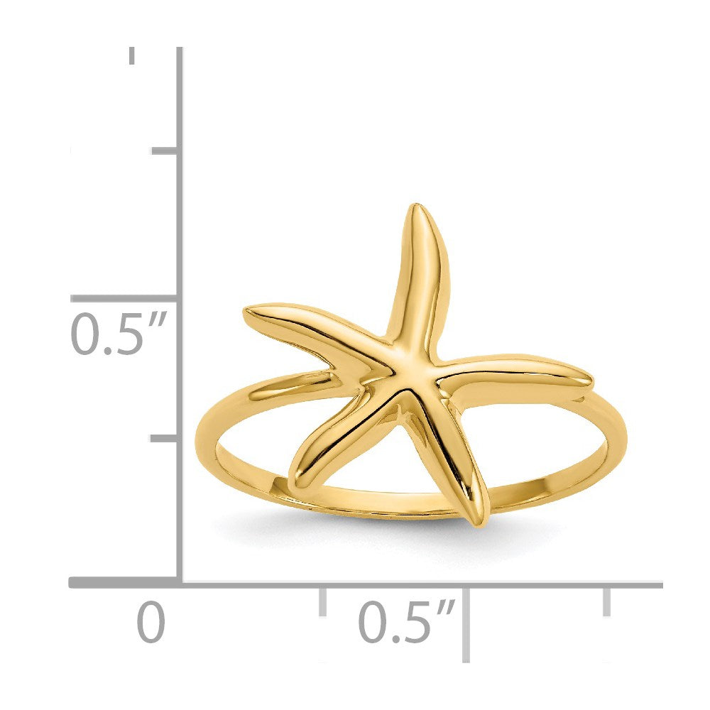 14K Gelbgold Seestern-Ring, poliert