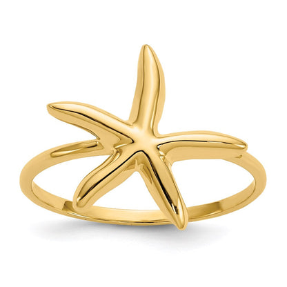 14K Gelbgold Seestern-Ring, poliert