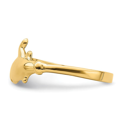 14K Gold Poliert Delfin-Ring