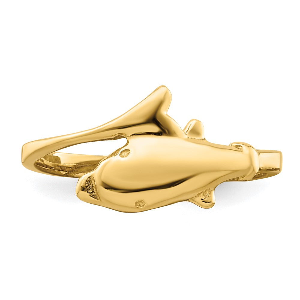 14K Gold Poliert Delfin-Ring