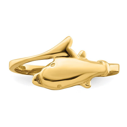 14K Gold Poliert Delfin-Ring