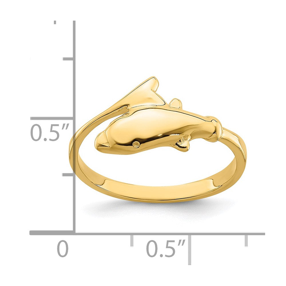 14K Gold Poliert Delfin-Ring