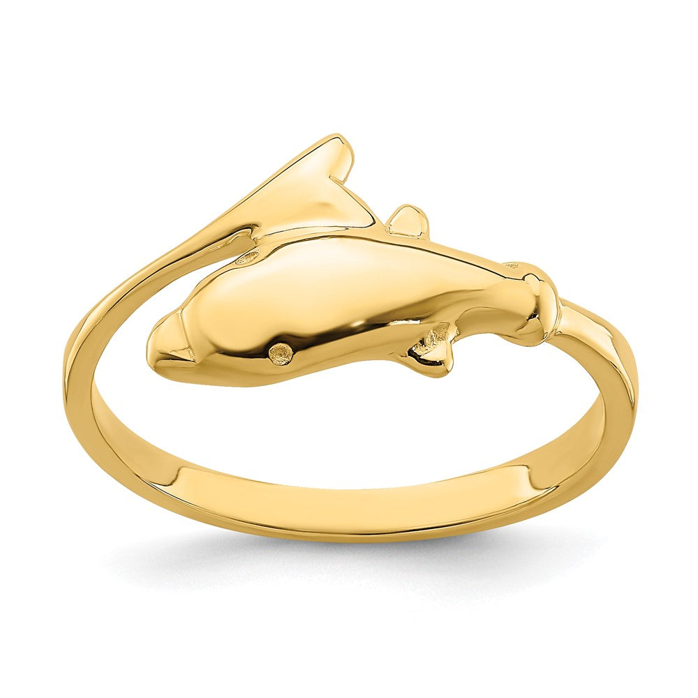 14K Gold Poliert Delfin-Ring