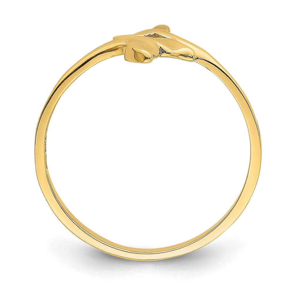 585 Gold Ring mit poliertem doppeltem Walflossen-Design