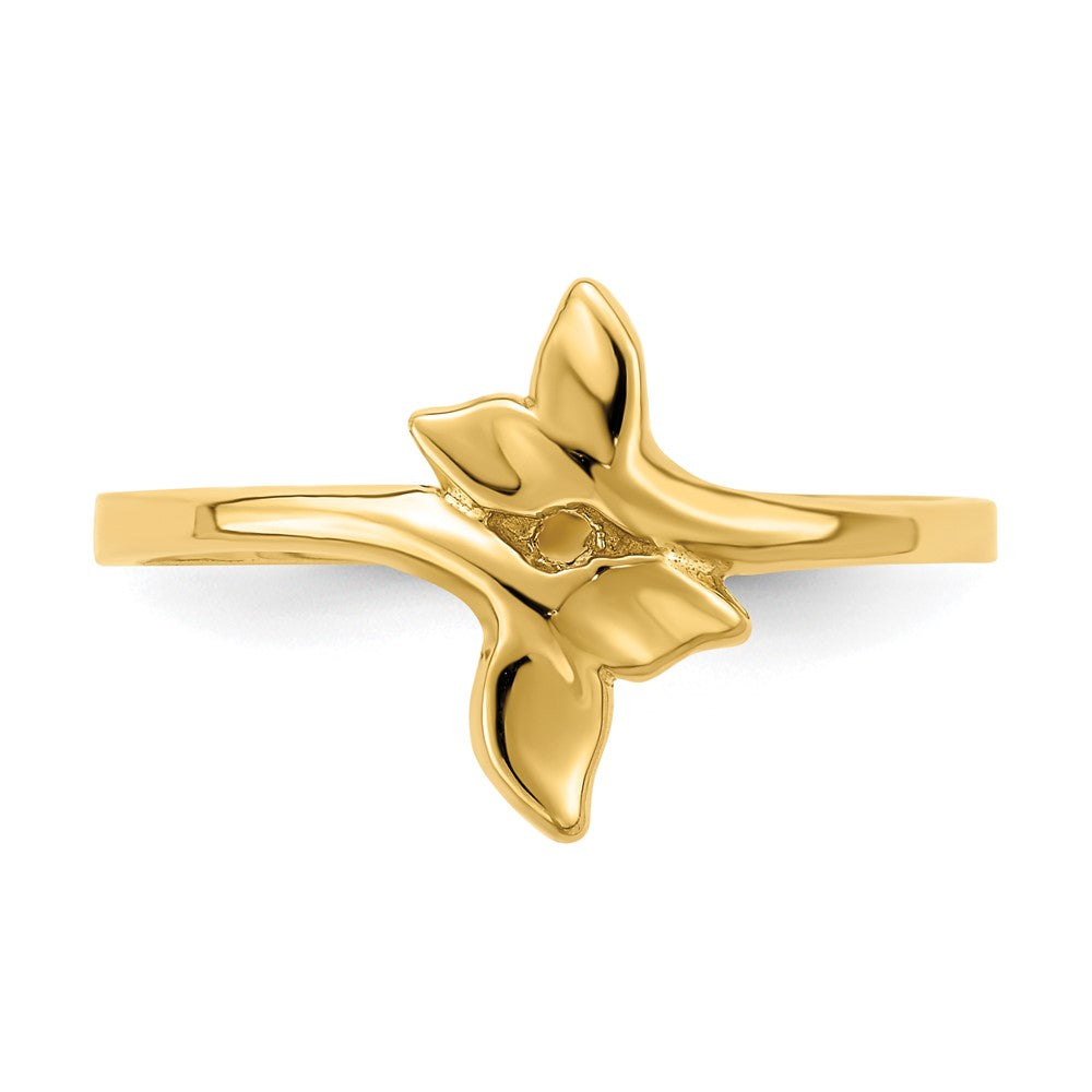 585 Gold Ring mit poliertem doppeltem Walflossen-Design