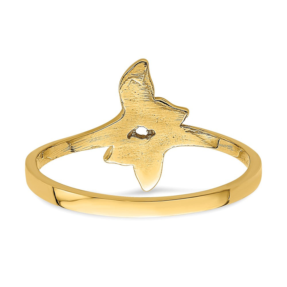 585 Gold Ring mit poliertem doppeltem Walflossen-Design