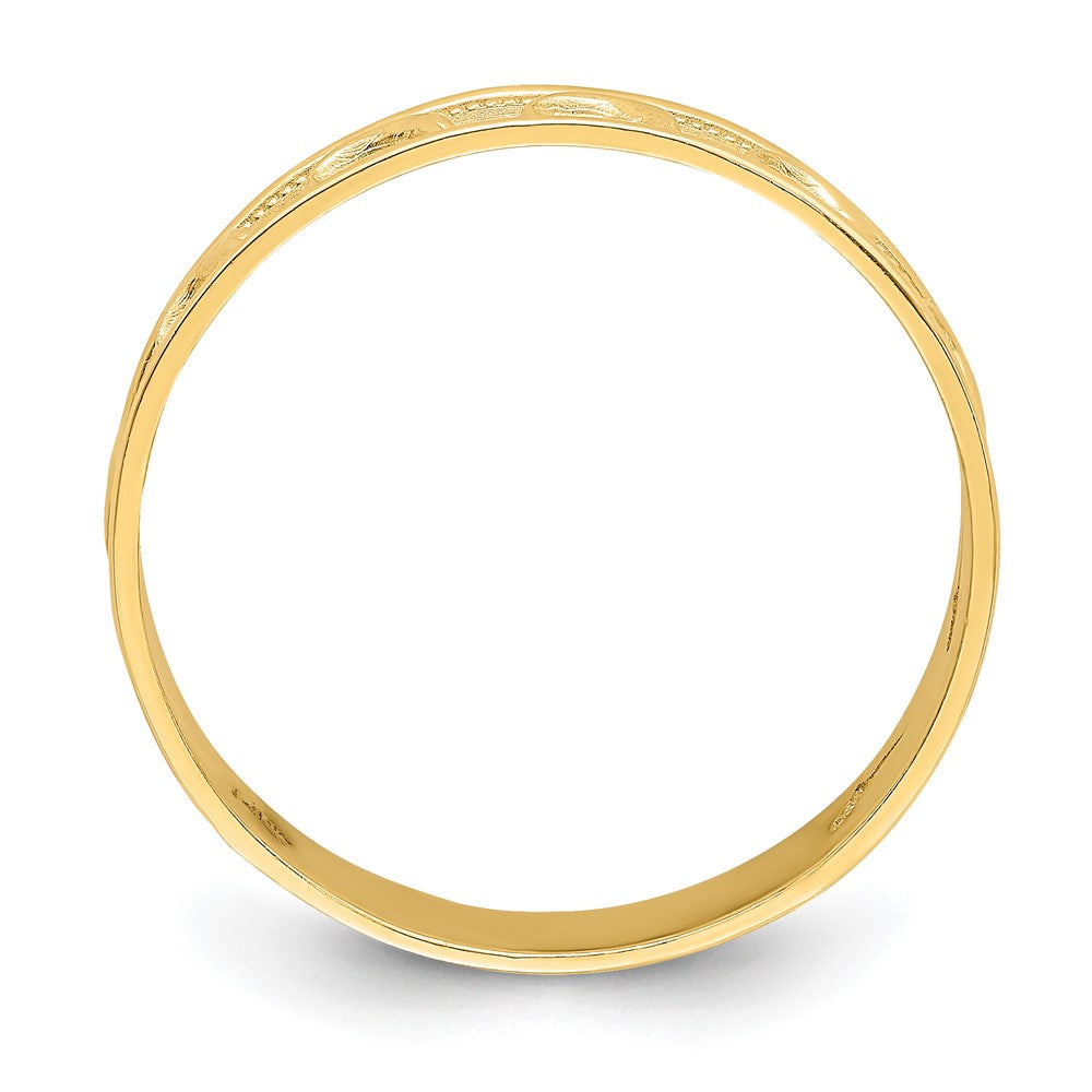 14K Gelbgold Ring mit poliertem und strukturiertem Delfin-Gravur-Design für den Daumen