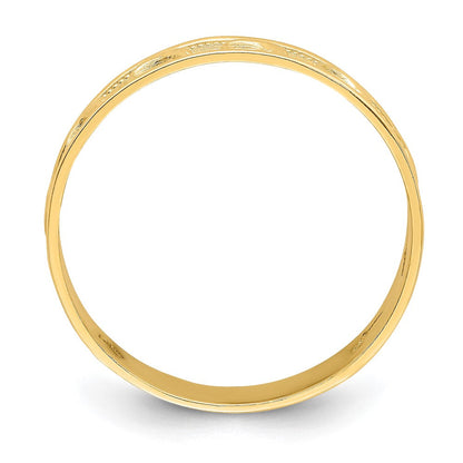14K Gelbgold Ring mit poliertem und strukturiertem Delfin-Gravur-Design für den Daumen