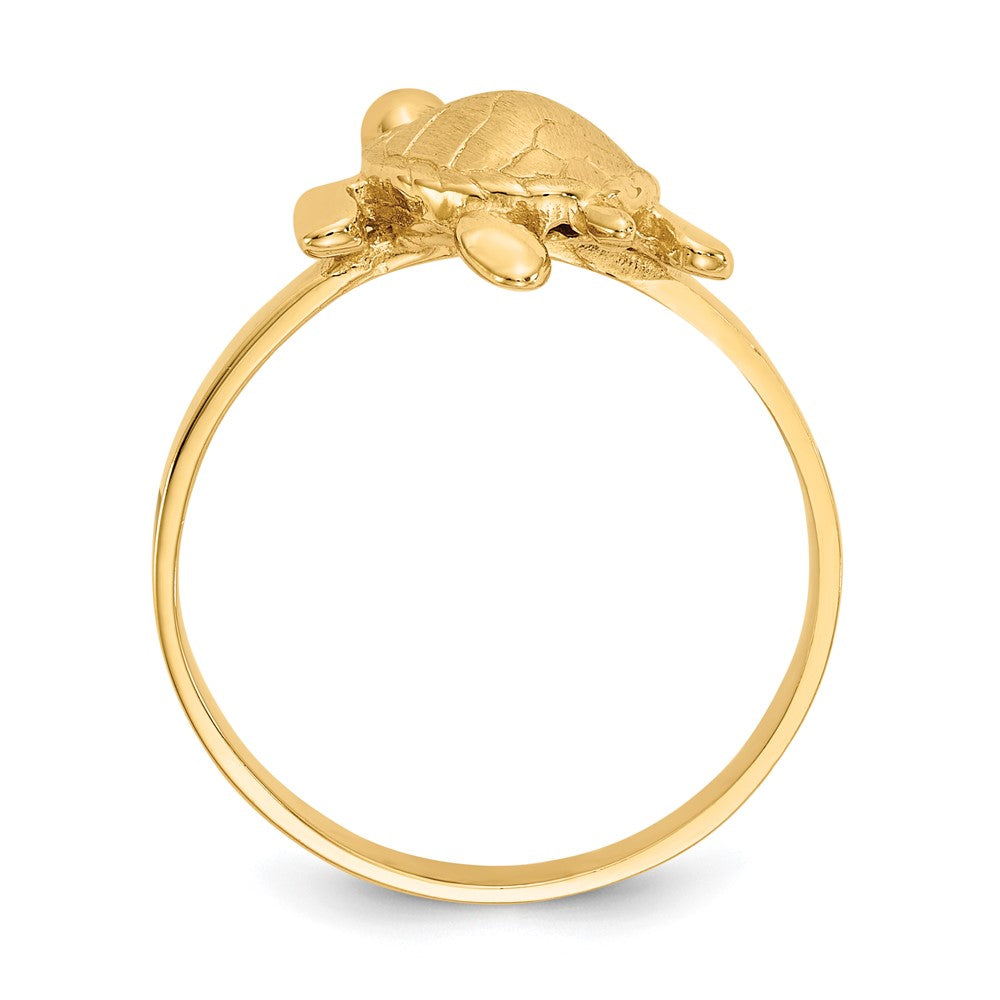 14K Gold Poliert / Texturiert Schildkröten-Ring
