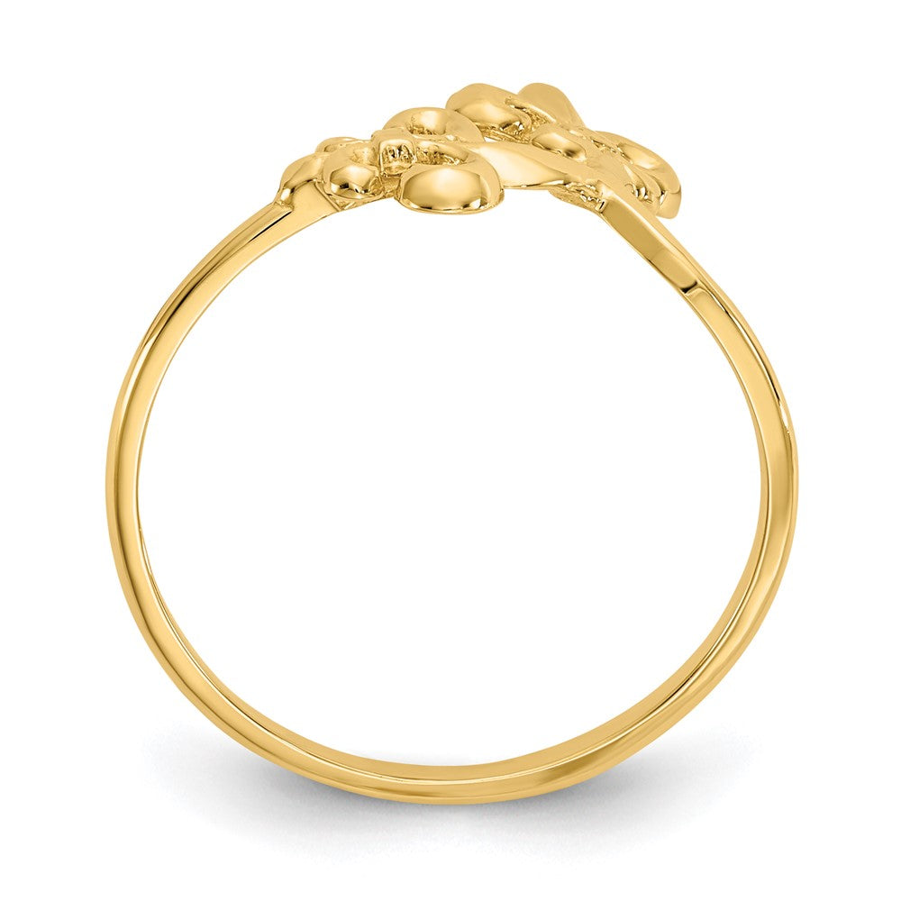 14K Gelbgold Polierter Fleur-de-Lis-Ring