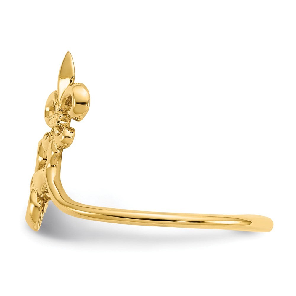 14K Gelbgold Polierter Fleur-de-Lis-Ring