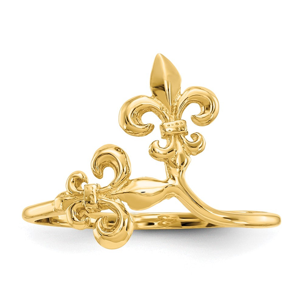 14K Gelbgold Polierter Fleur-de-Lis-Ring