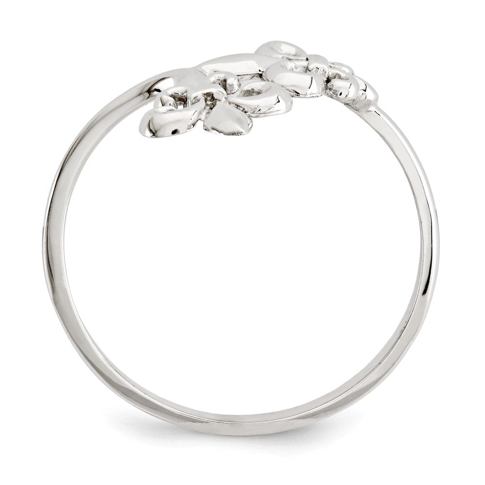 14K Weißgold Ring mit Fleur-de-Lis-Motiv, poliert