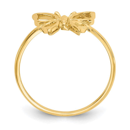 14K Gelbgold Poliert Schmetterling-Ring