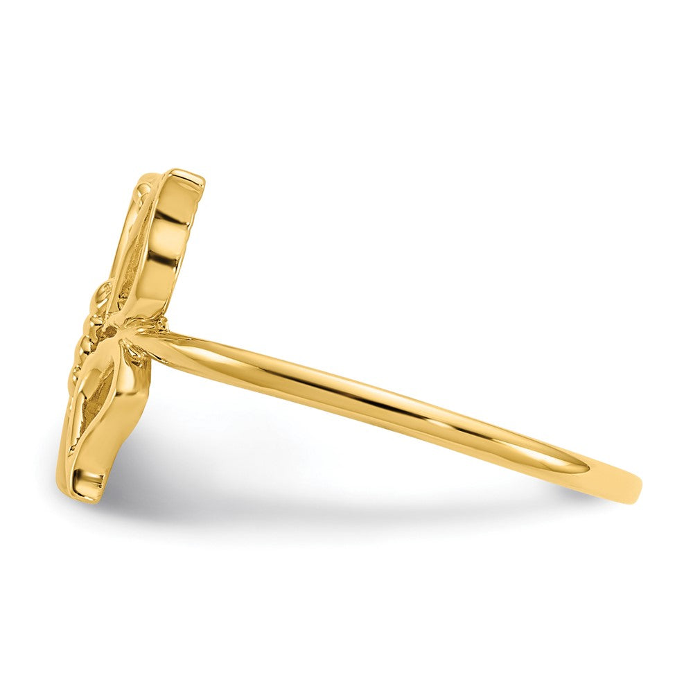 14K Gelbgold Poliert Schmetterling-Ring