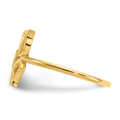 14K Gelbgold Poliert Schmetterling-Ring
