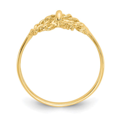 14K Gelbgold Ring mit Schleifenmotiv, poliert