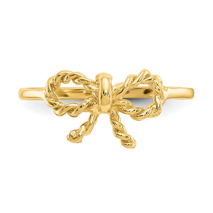 14K Gelbgold Ring mit Schleifenmotiv, poliert