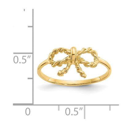 14K Gelbgold Ring mit Schleifenmotiv, poliert