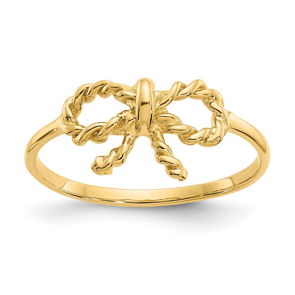 14K Gelbgold Ring mit Schleifenmotiv, poliert