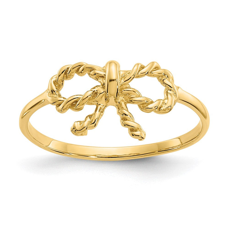 14K Gelbgold Ring mit Schleifenmotiv, poliert