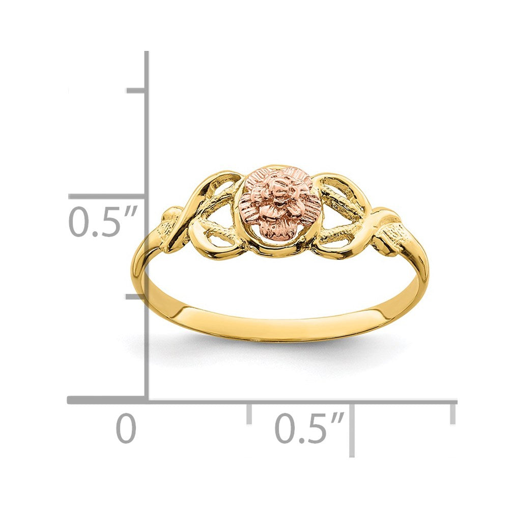 585 Bicolor-Gold Ring, poliert
