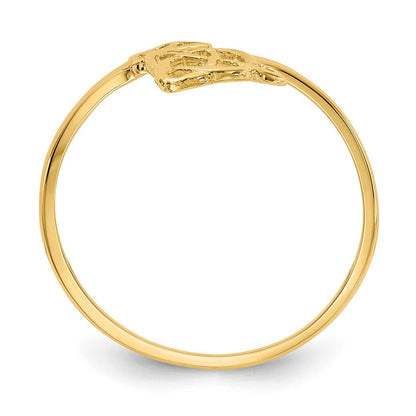 14K Gelbgold Ring mit poliertem keltischem Knoten