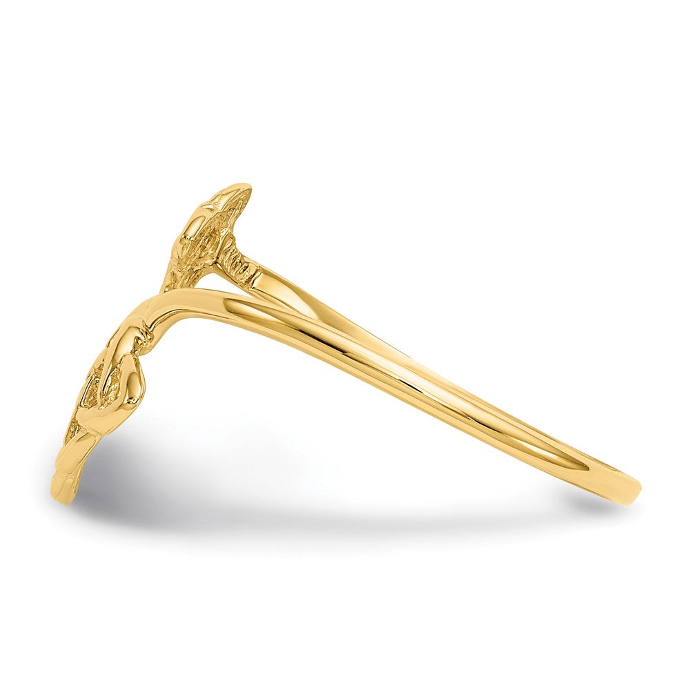 14K Gelbgold Ring mit poliertem keltischem Knoten