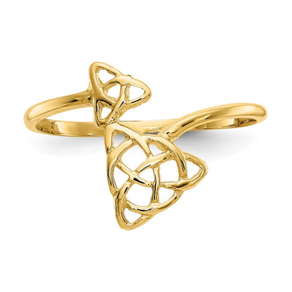 14K Gelbgold Ring mit poliertem keltischem Knoten