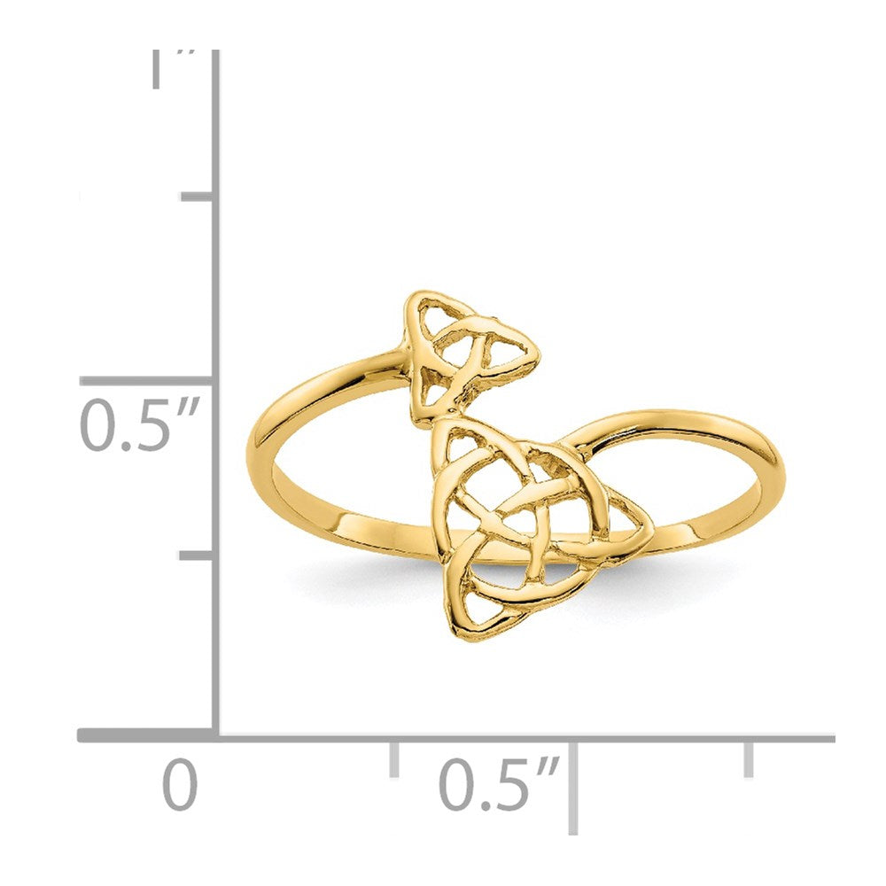 14K Gelbgold Ring mit poliertem keltischem Knoten