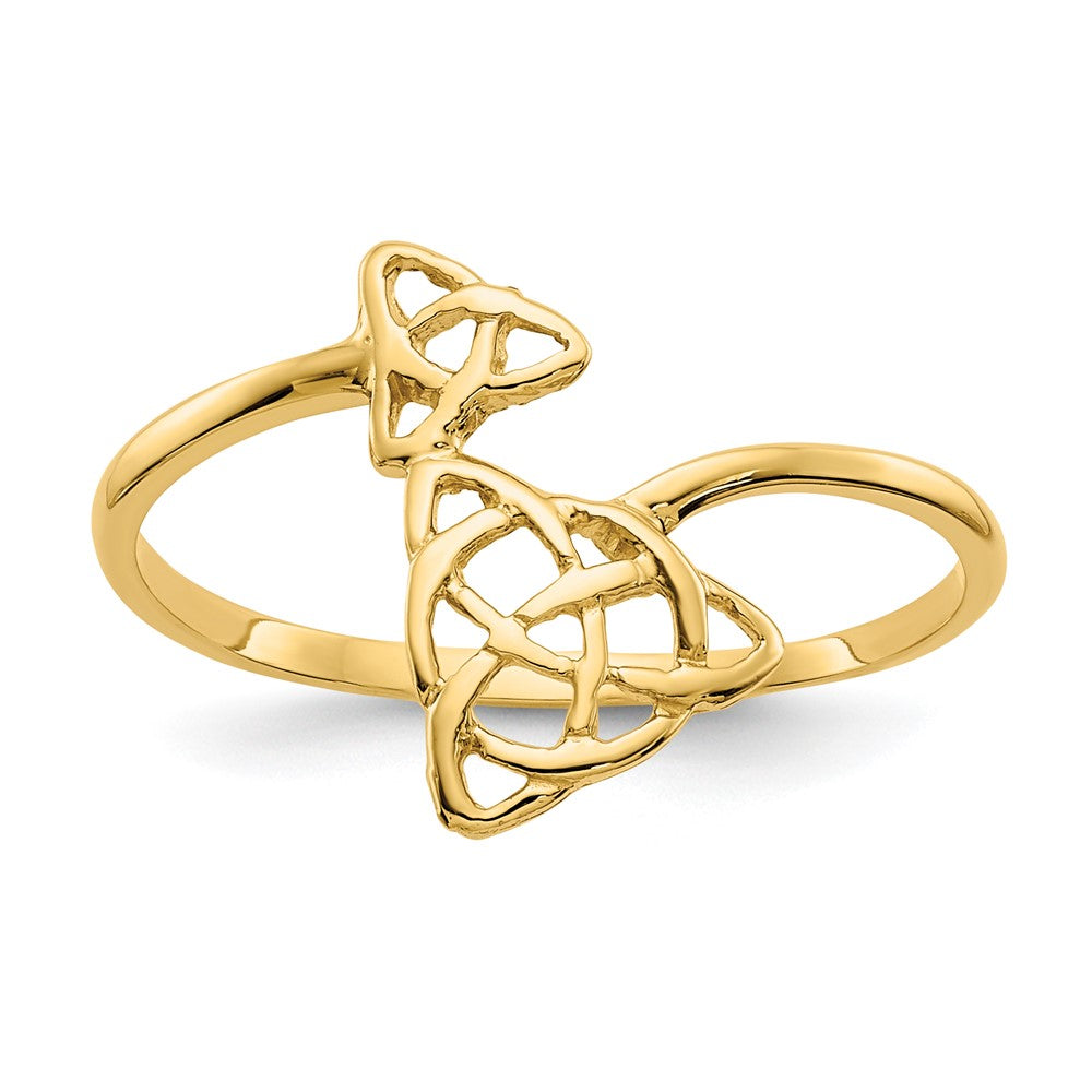 14K Gelbgold Ring mit poliertem keltischem Knoten